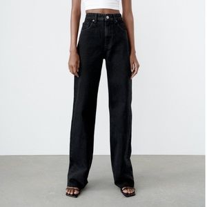 Zara Wide Leg High Rise Jeans